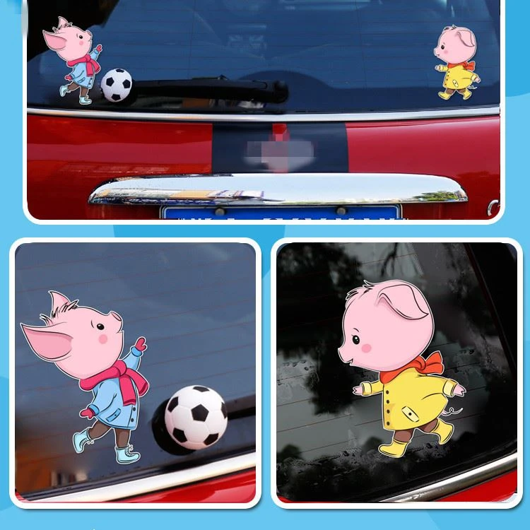 Funny 3D pig play ball sticker Funny 3D pig play ball sticker