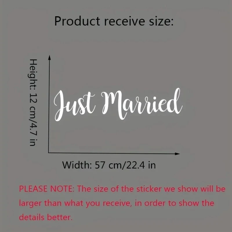 1 Set FunFrenzy Just Married Vinyl Decal Sticker factory