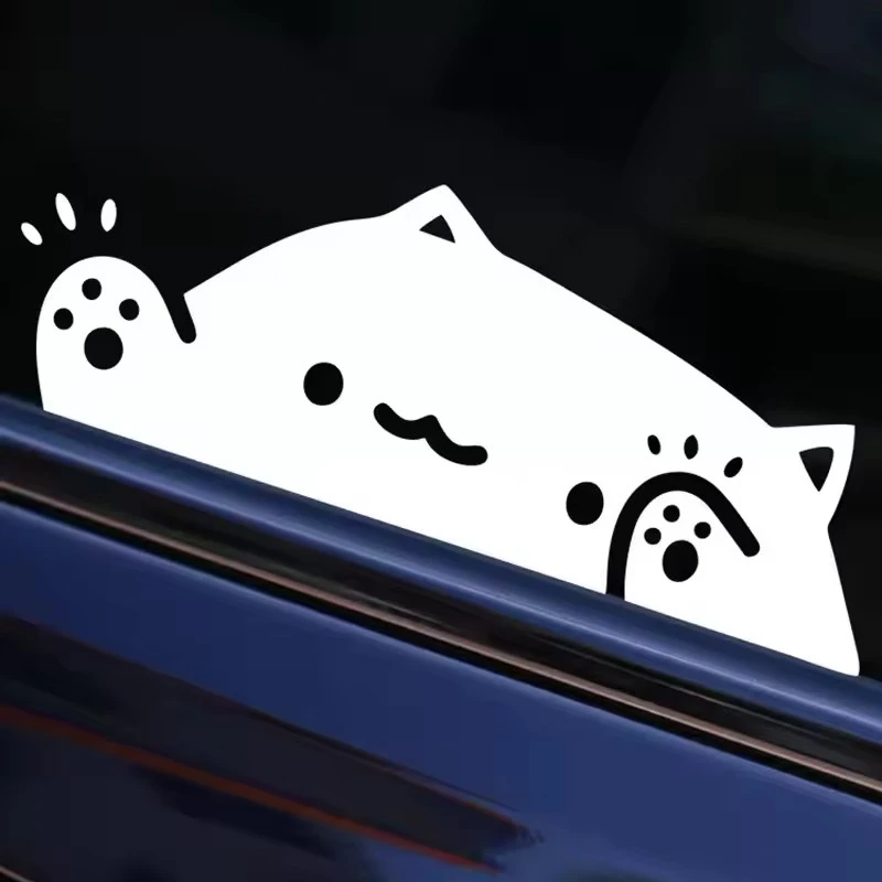 Kolorowa laserowa naklejka na samochód ze słodkim kotem