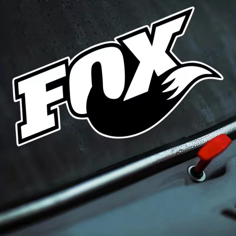 Fox Text And Fox Tail Car Sticker
