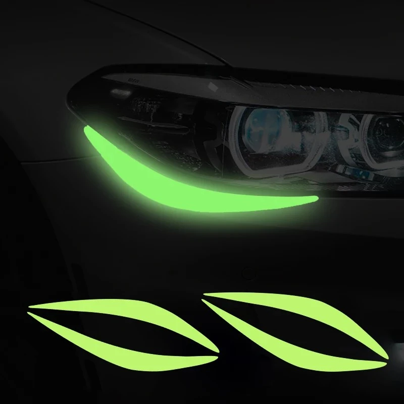 1PAIR CAR GLOW naklejki Wodoodporne auto reflektory