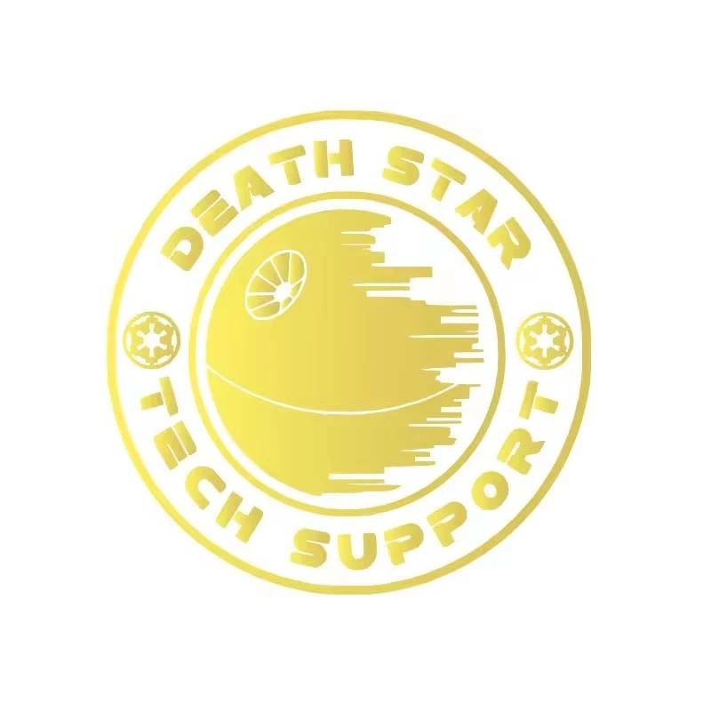ET11383# Space Wars Death Star Tech Support Vinyl Art Sticker