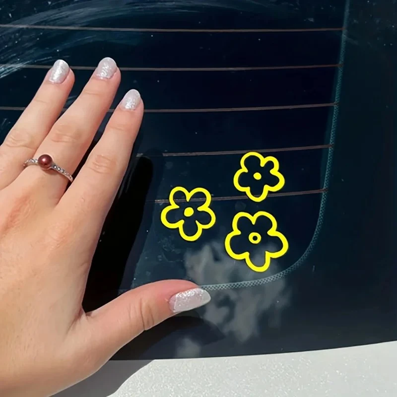 3pcs Floral Car Interior Mirror Decals Car Stickers high quality