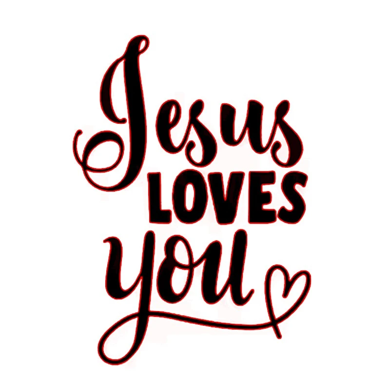 Jesus Loves You Text Windows Sticker