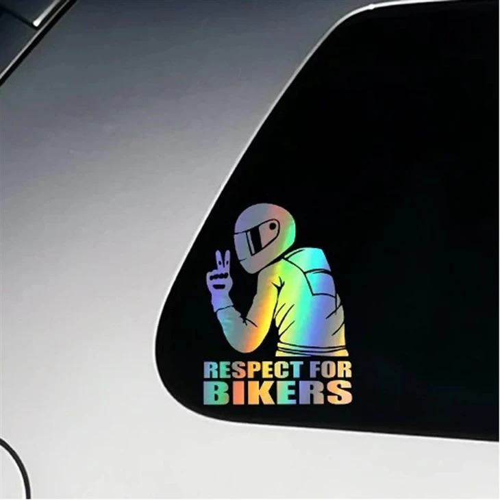 Naklejka z szacunkiem dla motocyklistów