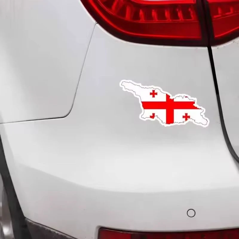 Naklejka z mapą flagi Gruzji