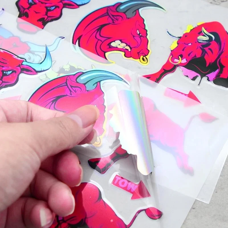 6PCS/SET Holographic Bull Decals best