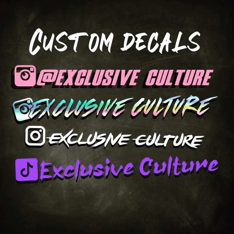 Custom Text Social Media Letters Logo Sticker
