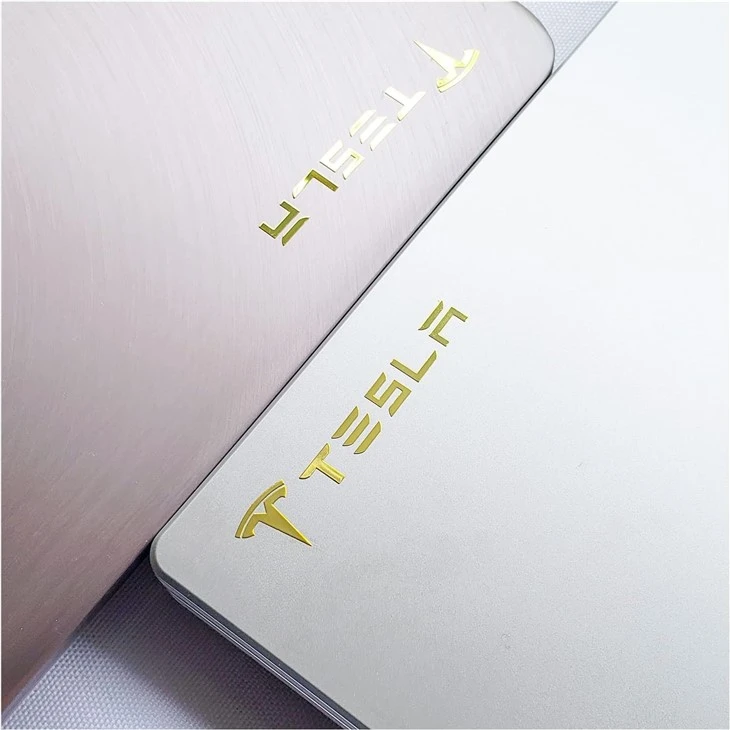 TELSA Logo Golden Silver Stamping Sticker