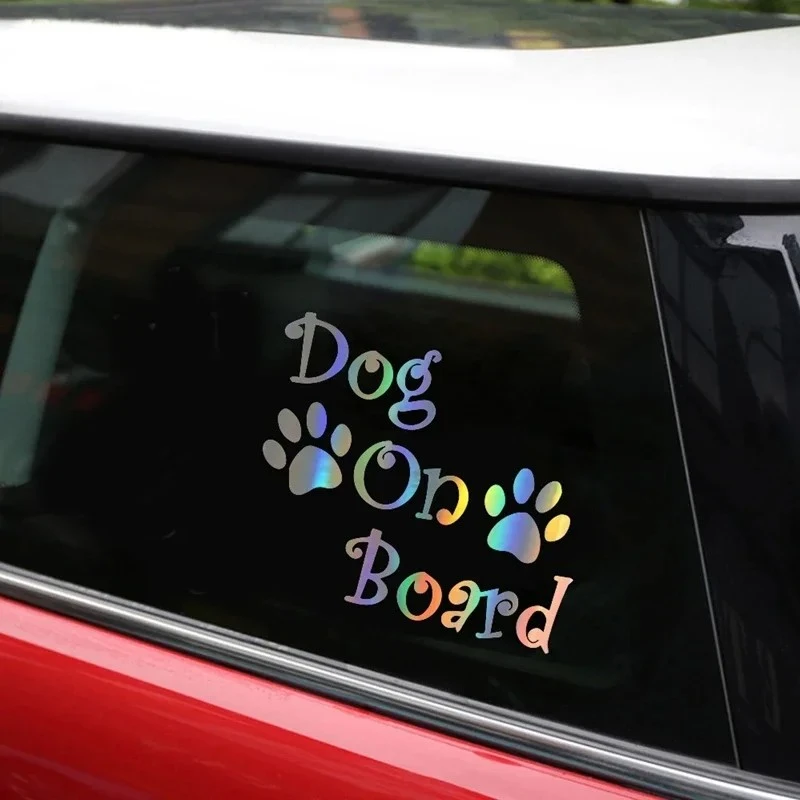 Dog On Board Cute Pawprint Sticker