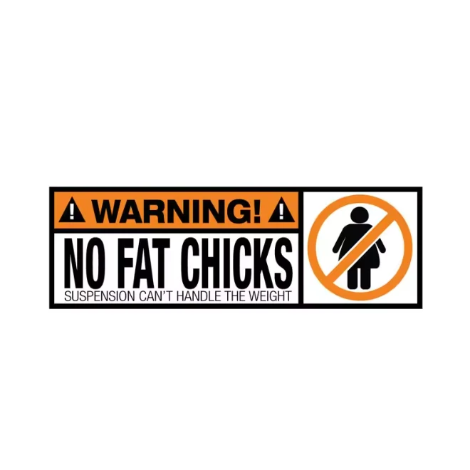 Zabawna naklejka samochodowa bez fat pisklęta