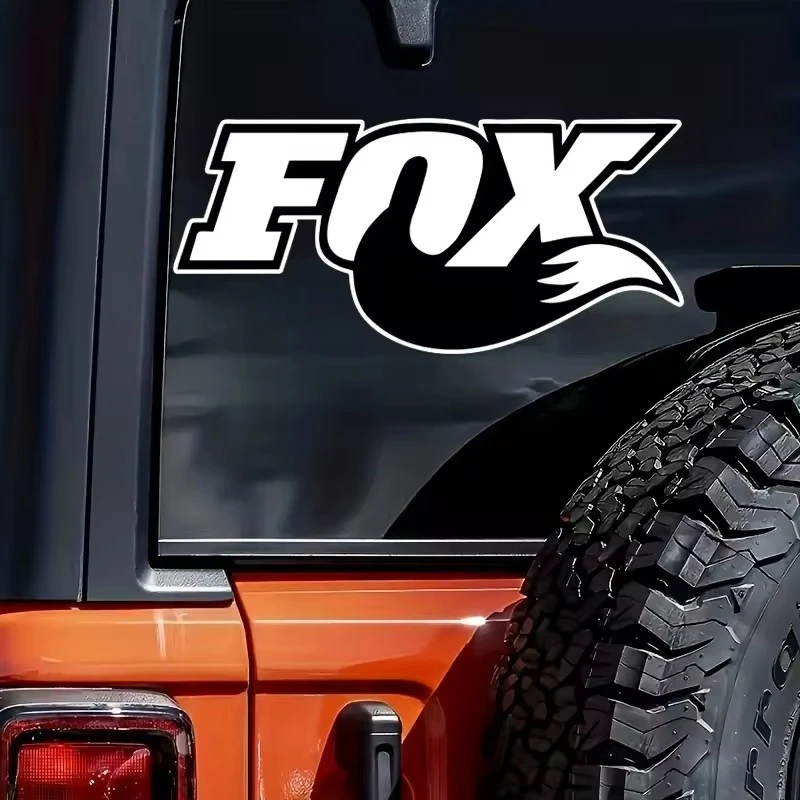Fox Text i Fox Tail Car Sticker