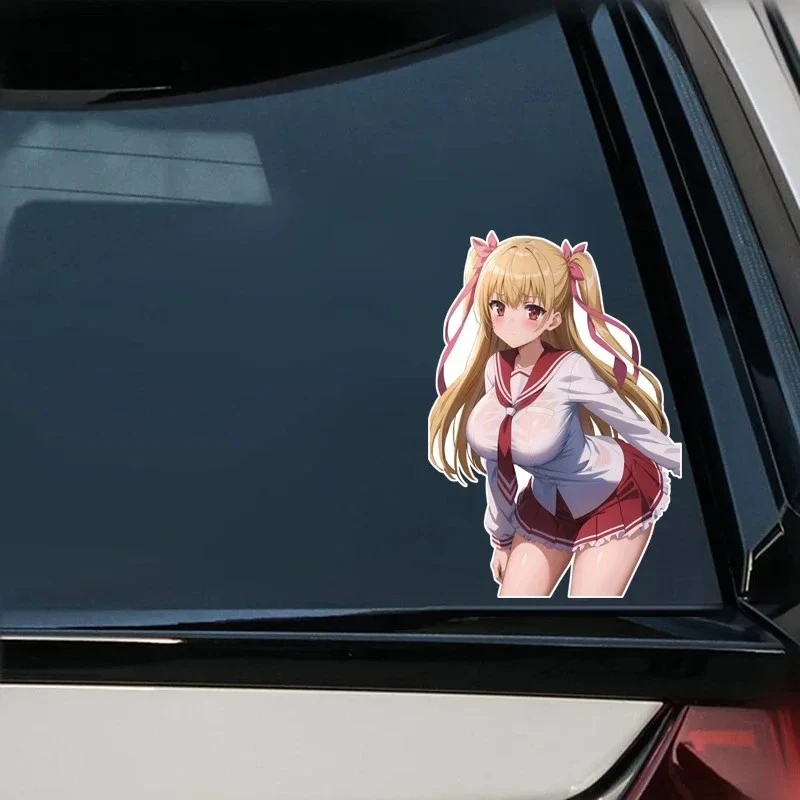 Anime Yellow Hair Girl Car Sticker best