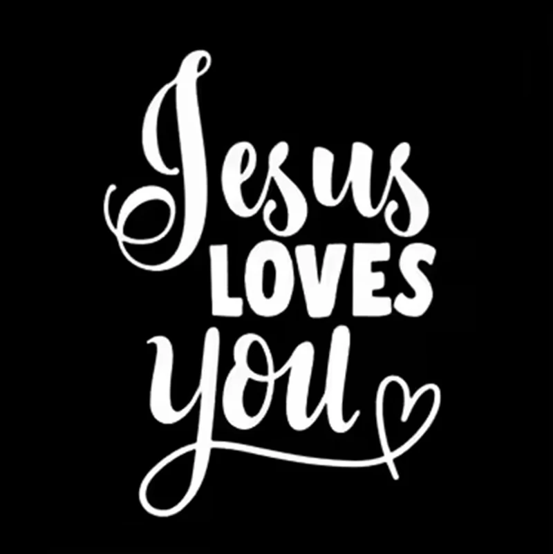 Jesus Loves You Text Windows Sticker