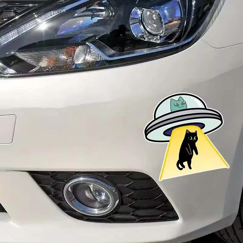 Cat UFO Creative Vinyl Waterproof Decal