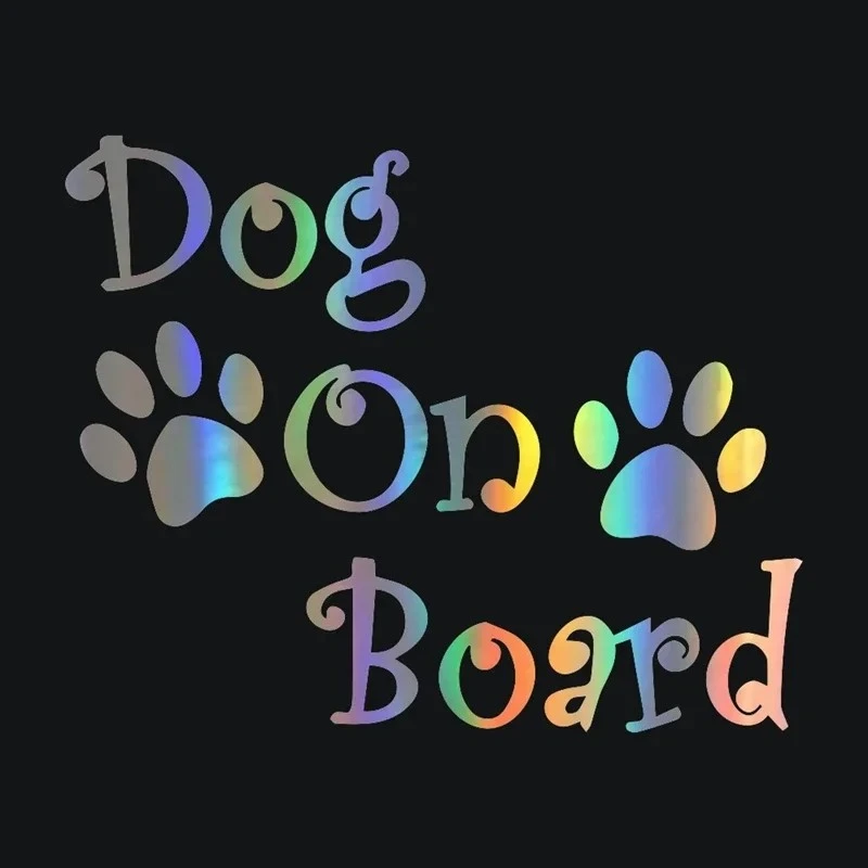 Dog On Board Cute Pawprint Sticker