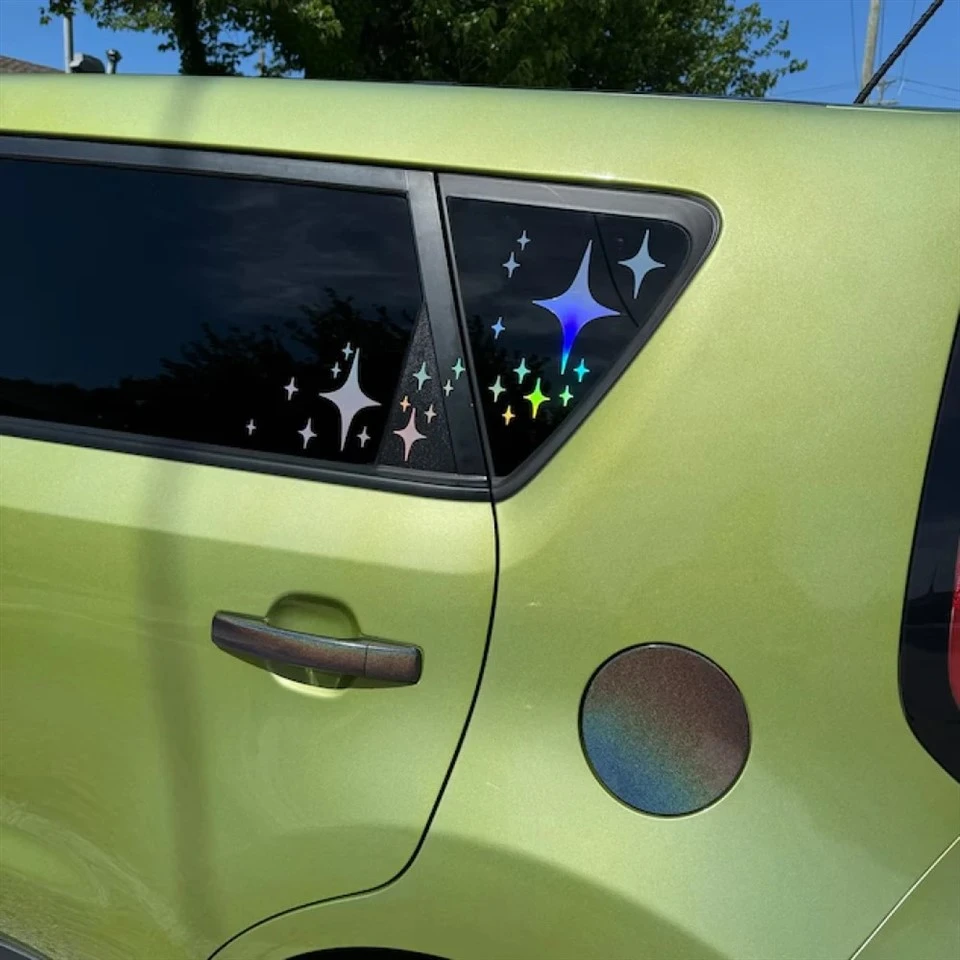 Gwiazdy holograficzne naklejki na okno