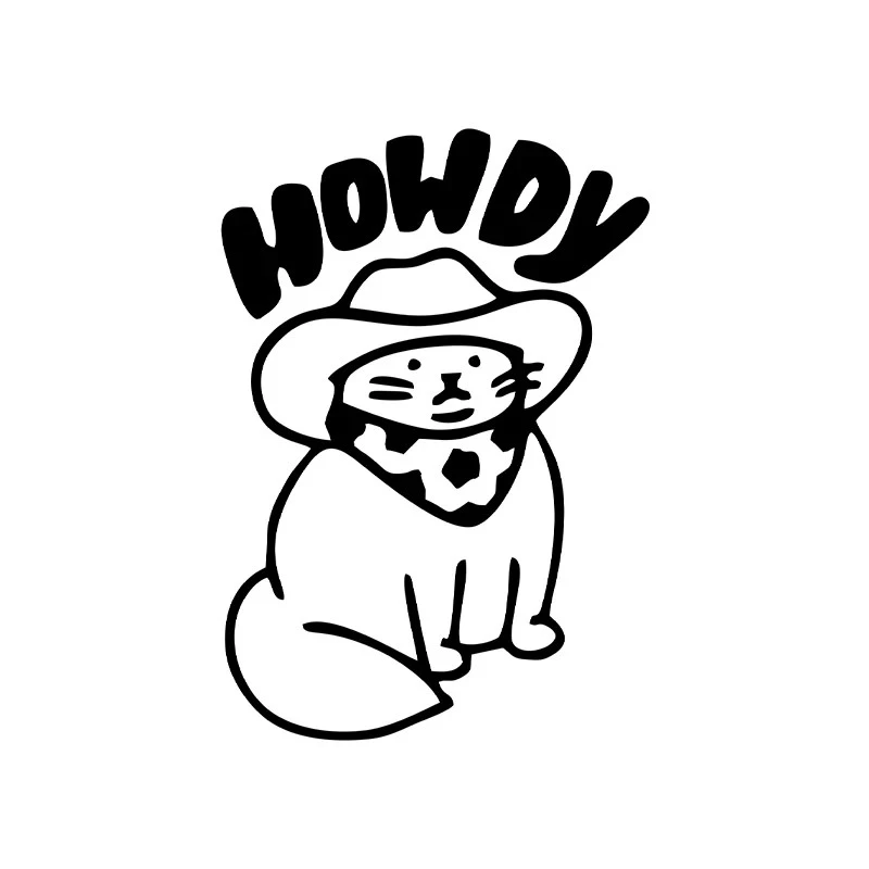 Funny Car Decals Howdy Cat Design Car Window Stickers high quality