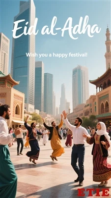 Etie naklejka życzę szczęśliwego Eid al Adha