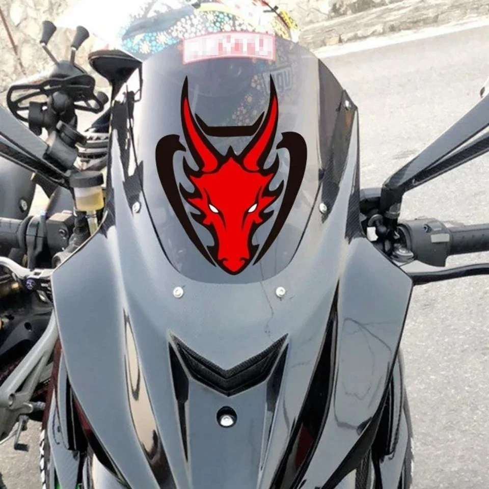 Red Dragon Head Reflective Motorcycle Stickers high quality