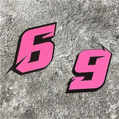 0123456789 Pink Number Motocycle Naklezyki