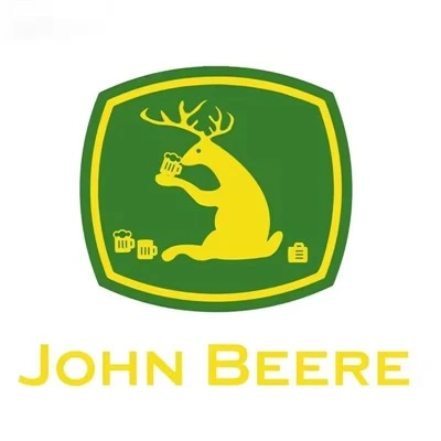 Zabawna naklejka z logo marki John Beer