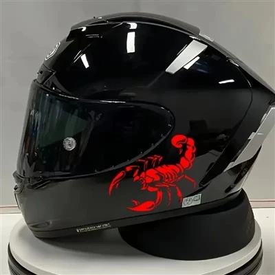 2D Flat Motorcycle Hełm Sticker2 Pack