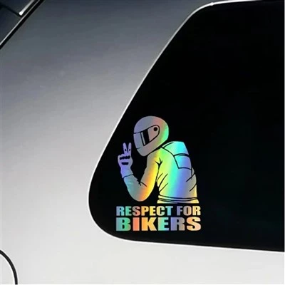 Naklejka z szacunkiem dla motocyklistów