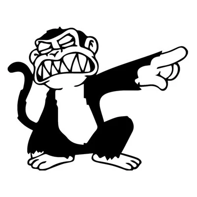 Angry Monkey Point jego palcem zabawna naklejka samochodowa
