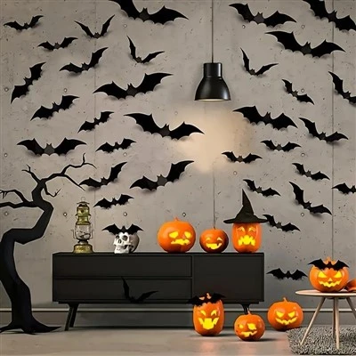 Black Bat Wall naklejki na przyjęcie Halloweenowe