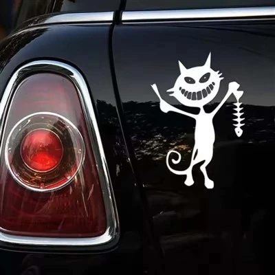 Funny Fish and Cat Skeleton Dekal do samochodu