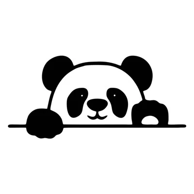 Zabawne zerkiwane naklejki samochodowe panda
