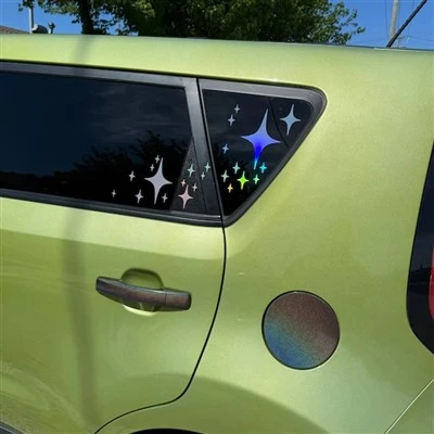Gwiazdy holograficzne naklejki na okno