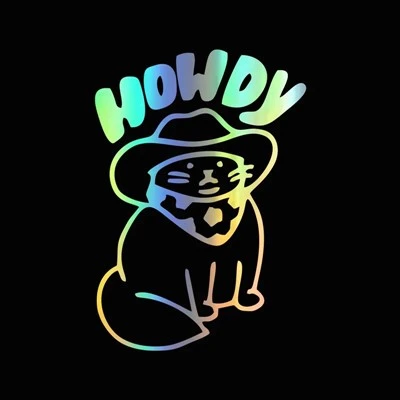 Zabawne naklejki samochodowe Howdy Cat Design SAMIN NAKTY