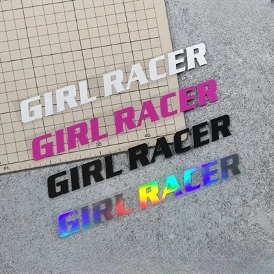 Girl Racer Motorcycle Naklejki do okna samochodu