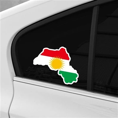 Naklejka mapy Kurdistan Kurds do okna samochodu