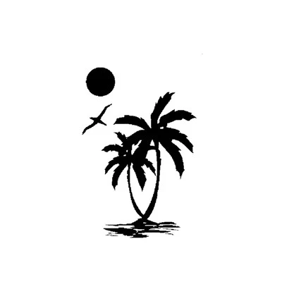 Naklejka na plażę Sun Palm Tree