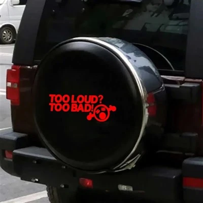 Zbyt głośno, złe okno samochodu zabawna naklejka