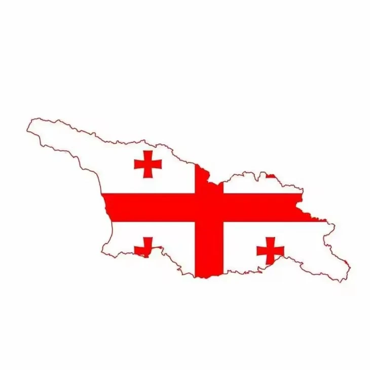 Naklejka z mapą flagi Republiki Gruzji